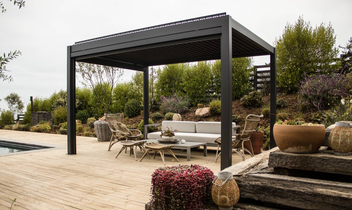 Pérgolas de tamanho padrão para terraços