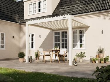 pergola-bioclimatica-pergolux-montado-na-parede-sundream-branco-3x3