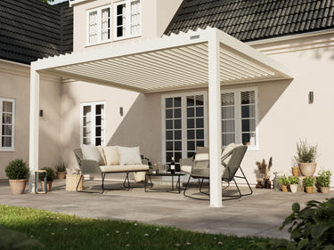 pergola-bioclimatica-pergolux-montado-na-parede-sundream-branco-4x4